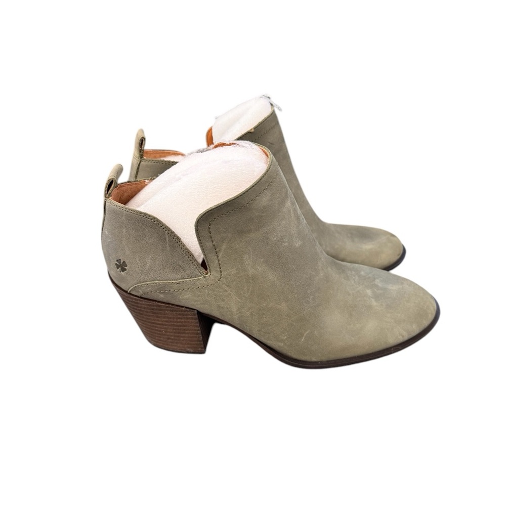 LUCKY BRAND LeatherChic Olive Ankle Boots